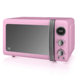 Swan Retro 800w Digital Microwave - Pink